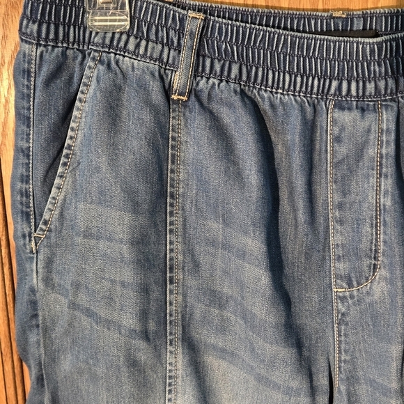 Sanctuary Los Angeles Women's XL Blue Cargo Jeans Elastic Bottom Waist & Hem - Picture 4 of 15